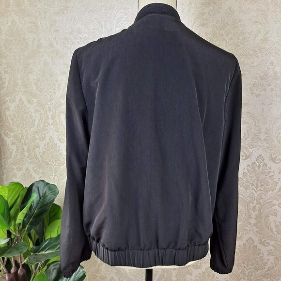 Calvin Klein Size Small Black Full Zip Jacket Pockets Elastic Cuffs & Waist EUC - Picture 7 of 12